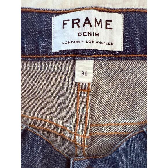 Frame Denim Shorts Women's Sz 31 Blue Shiloh Distressed Cut Off Raw Hem Made USA - Picture 4 of 9